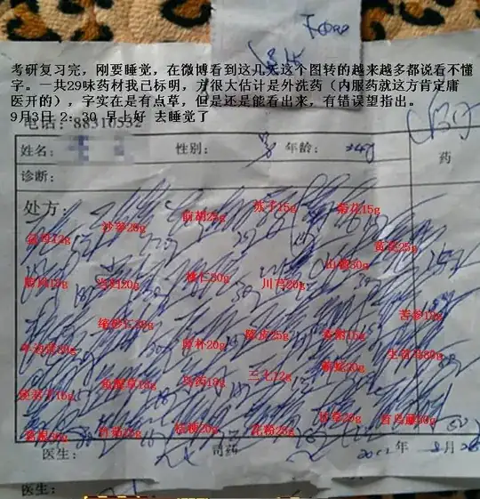 Doctor's handwriting