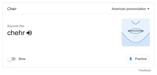 "chair" pronounced "chehr"