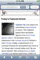 A screenshot showing the Wikipedia search start page