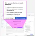 Mockup of feedback element if a user does not complete a task