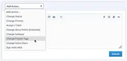 Step 1: Select "Change Project Tags" from the "Add Action" dropdown menu.