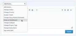 Step 3: Open the the "Add Action" dropdown menu again and select "Move on Workboard".