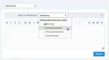 Step 4: Change the selection within the "Wikimedia-Hackathon-2023" heading from "Backlog" to "Hacking projects". Save the changes again.