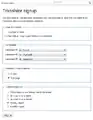Signup form