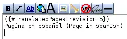 Example from screen to define translated page