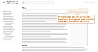 Showing the consolidated location where page-specific links/tools are located in Vector 2022