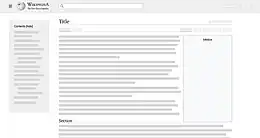 Showing additional visual separation of interface regions using gray backgrounds behind the header and table of contents