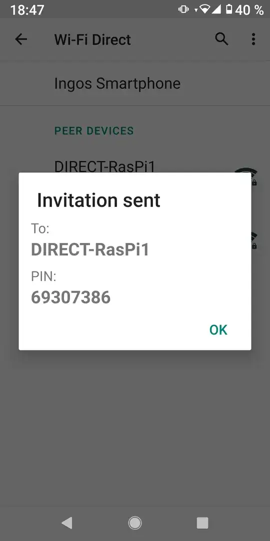 Wi-Fi Direct invitation Wi-Fi Direct