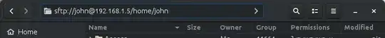 Screenshot showing sftp usage